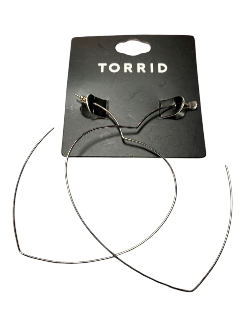 Torrid Silver Thin Large Hoop Earrings - Picture 4 of 4